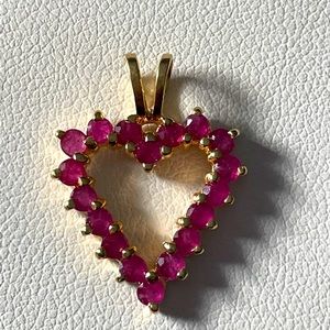 10K Ruby Heart Pendant